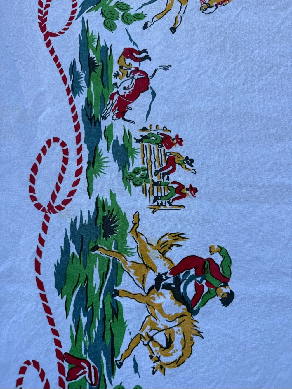 Retro style moda home cowboy western Rodeo rope Print Tablecloth 50”x50” cotton